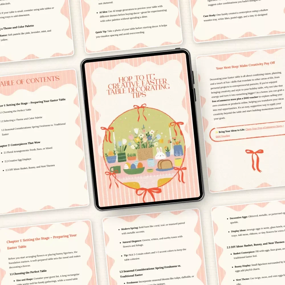 Hop to It: Creative Easter Table Decorating Tips – Easter Table Decorating Tips eBook, DIY Spring Tablescape Guide, Holiday Hosting Checklist Digital Download