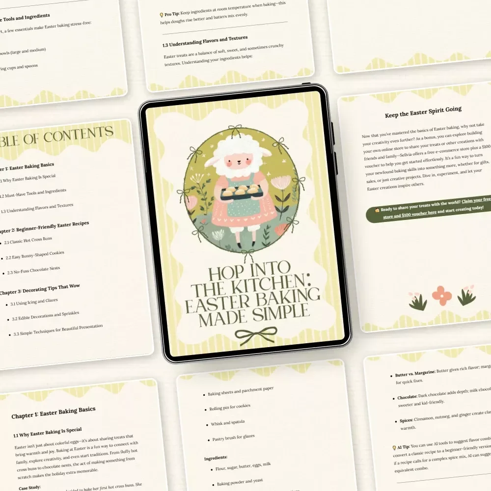 Hop Into the Kitchen: Easter Baking Made Simple – A Beginner-Friendly eBook with Easter Baking Tips for Beginners, Easy Recipes, Decorating Ideas & AI Baking Guide