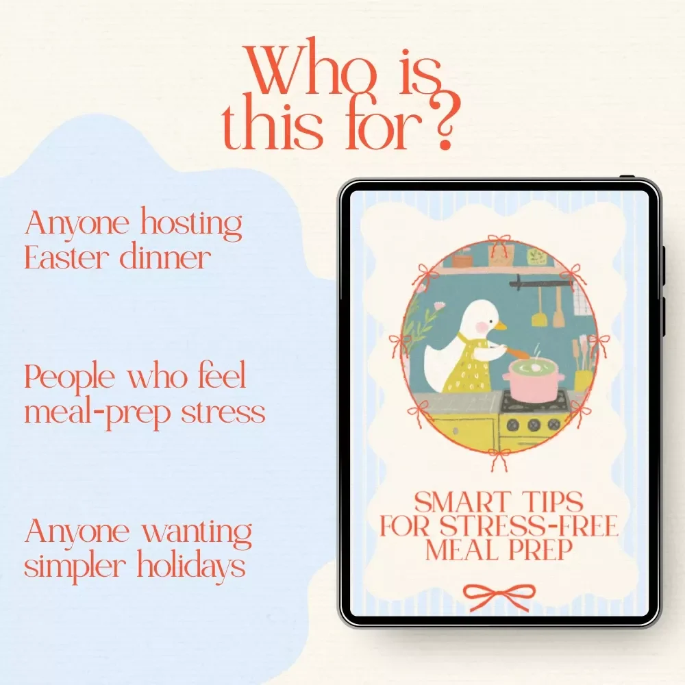 Smart Tips for Stress-Free Meal Prep – Easter Meal Prep Tips eBook, Easy Holiday Menu Planning Guide, Printable Easter Dinner Checklist, AI-Powered Prep Planner Digital Download