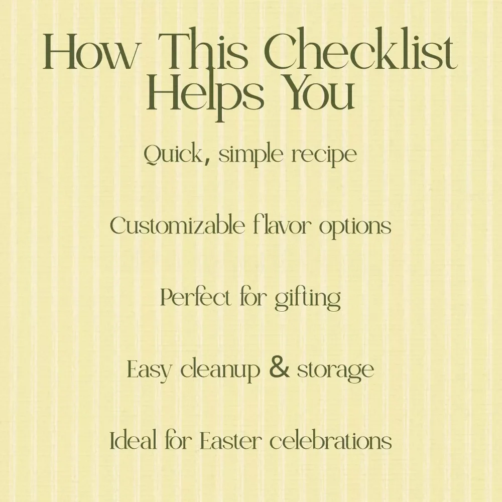 Pistachio White Chocolate Easter Bark Checklist - Create Your Delicious Festive Treat