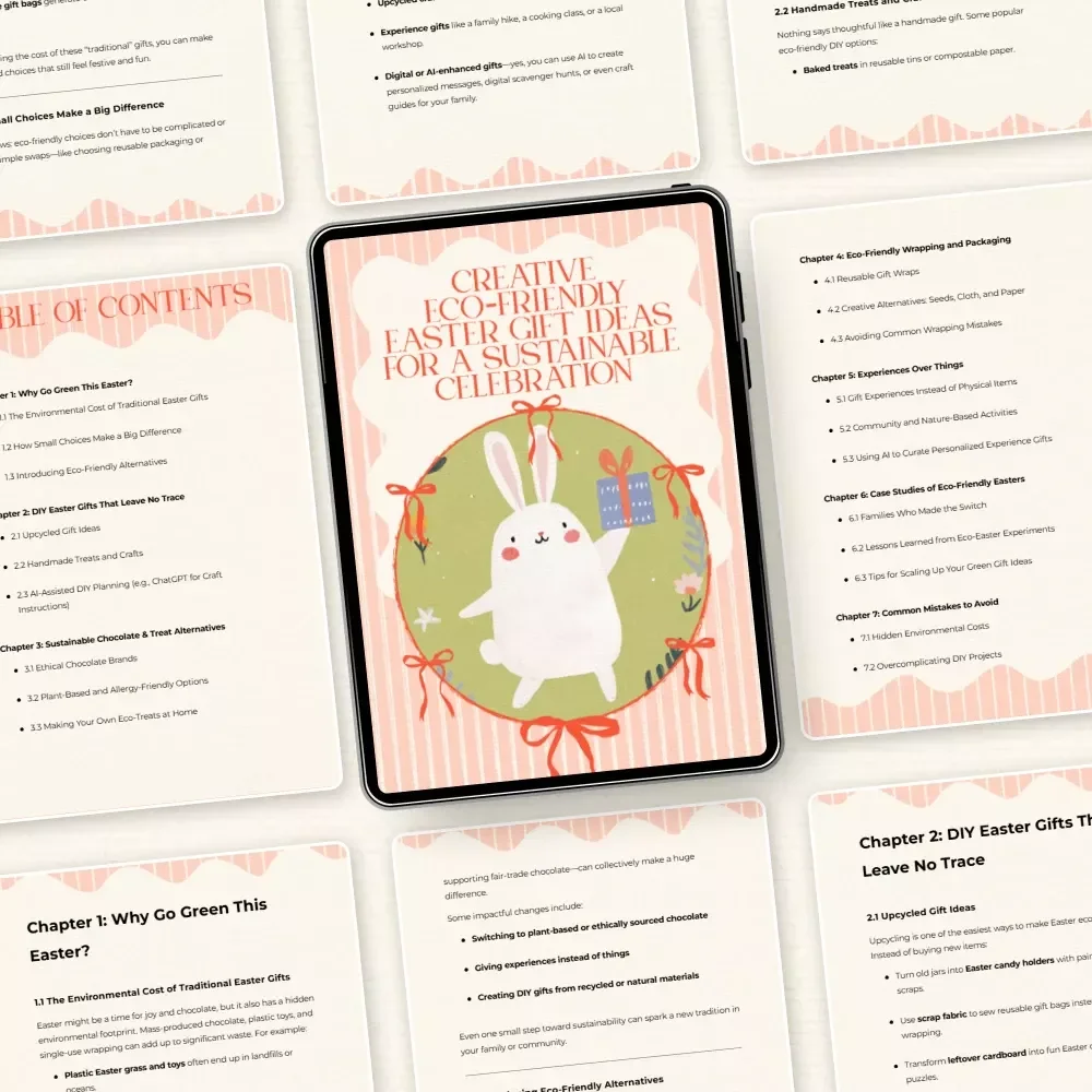 Creative Eco-Friendly Easter Gift Ideas for a Sustainable Celebration | Eco Friendly Easter Gift Ideass eBook Guide | Green Easter Planning Checklist & DIY Inspiration