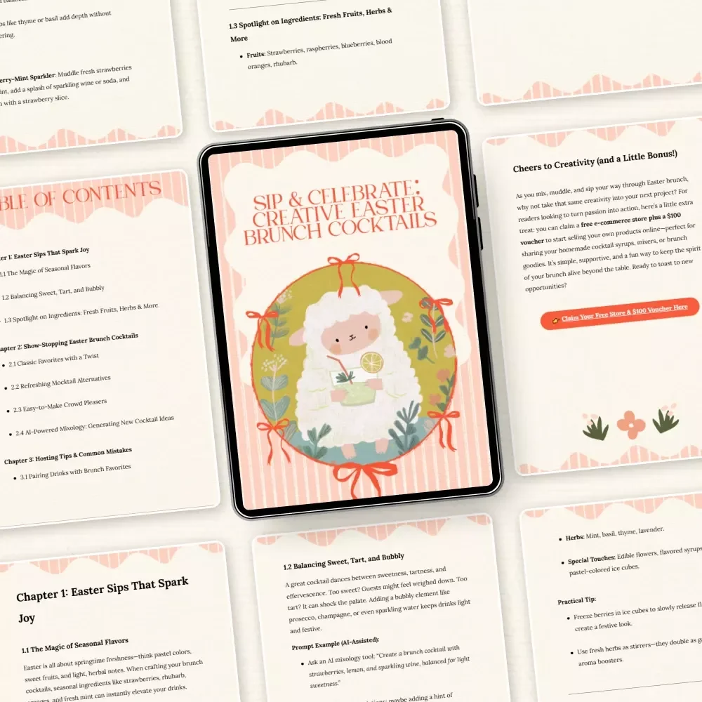 Sip & Celebrate: Creative Easter Brunch Cocktails – Festive Guide Packed with Easter Brunch Cocktail Ideas, Hosting Tips & AI-Inspired Drink Recipes (Digital Download)