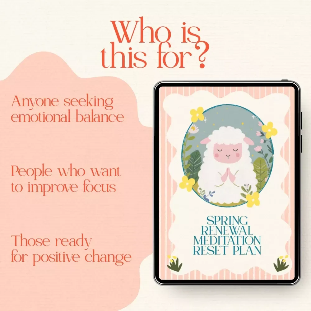 Spring Renewal Meditation Reset Plan - Easter-Themed Digital Checklist for Growth and Focus
