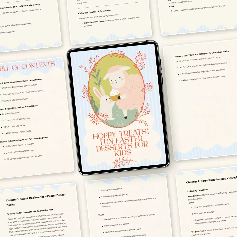 Hoppy Treats: Fun Easter Desserts for Kids – Easy Easter Themed Desserts for Kids Baking Guide, Family-Friendly Holiday Recipe eBook & Creative Decorating Checklist