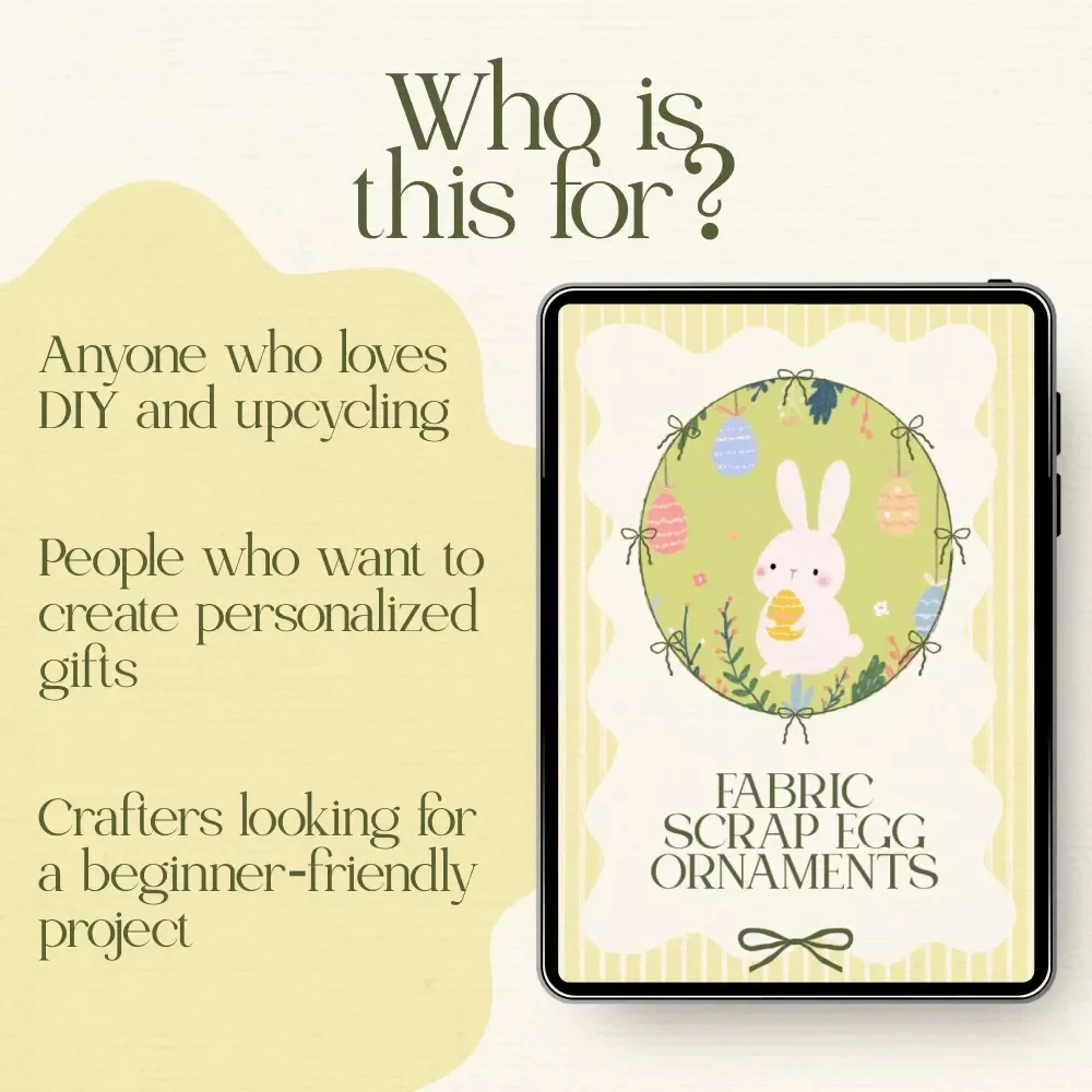 Fabric Scrap Easter Egg Ornaments Guide – Easy Step-by-Step eBook for Upcycling Craft Lovers