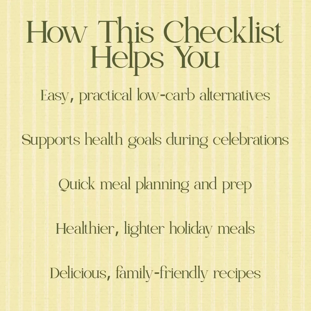 Smart Low Carb Easter Dinner Swap - Low Carb Easter Dinner Swaps Checklist