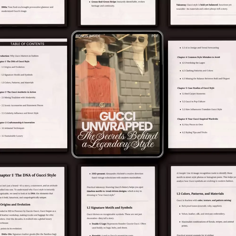 Gucci Unwrapped: The Secrets Behind a Legendary Style - Ultimate eBook Guide to Gucci's Unique Fashion Identity