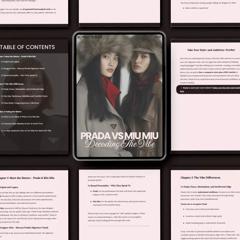 Prada vs Miu Miu: Decoding the Vibe – The Ultimate prada vs miu miu vibe differences Style Guide, Luxury Fashion Comparison eBook & Brand Aesthetic Checklist