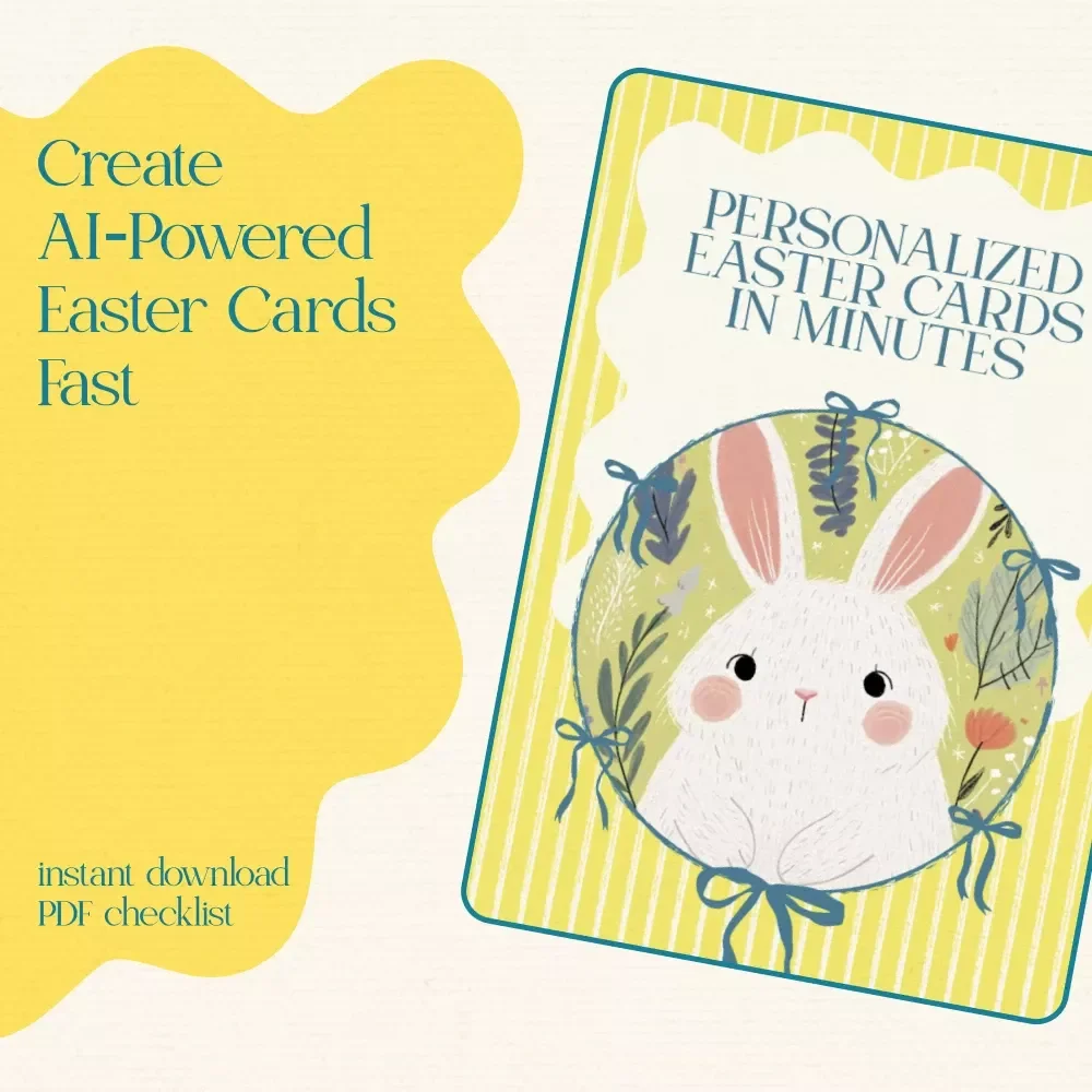 Personalized Easter Cards in Minutes – AI Checklist Guide to use ai to make personalized easter cards | DIY Printable & Digital Easter Card Planner