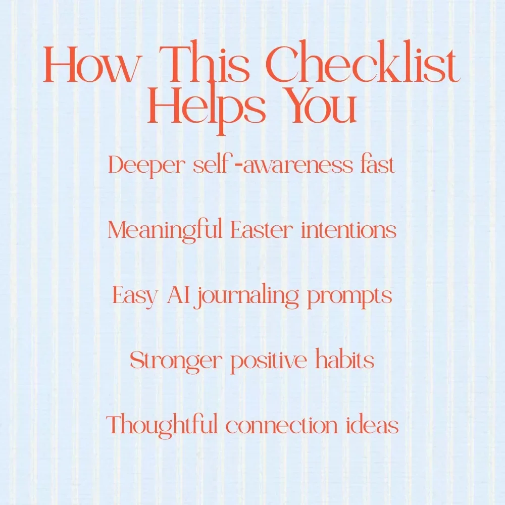 Easter AI Reflection Checklist: Hop Into Your Inner Thoughts – Printable ai easter reflection prompts Checklist for Mindful Spring Reset & Personal Growth