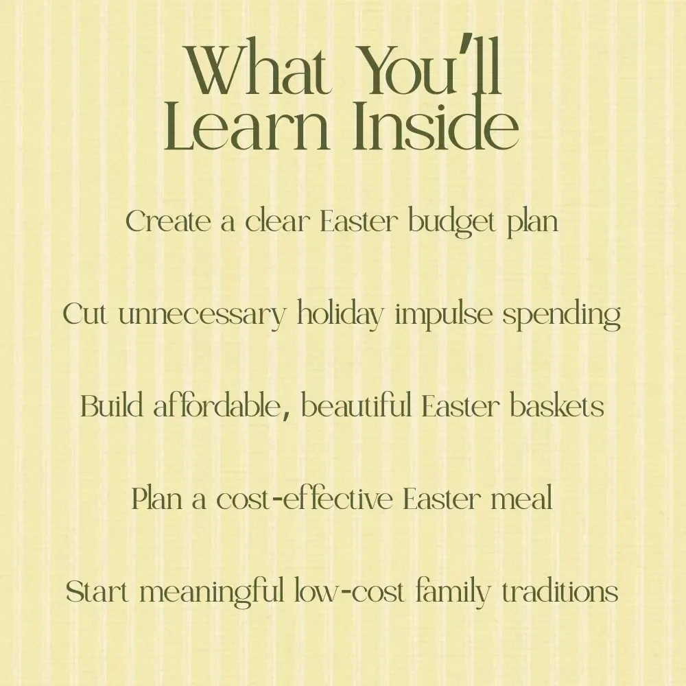 Easter Joy Without the Overspend: A Practical eBook Guide on how to save money on easter, Budget Planning, Affordable Baskets, Decorations & Family Traditions