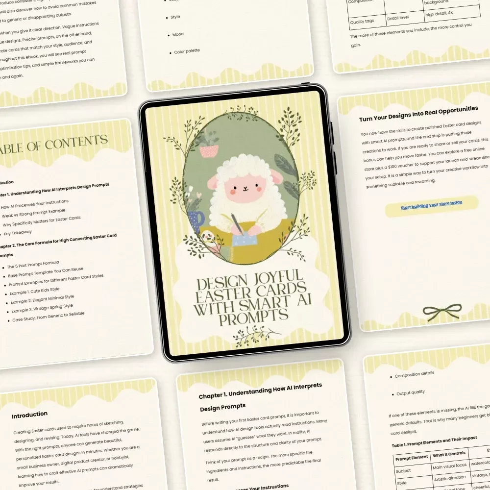 Design Joyful Easter Cards with Smart AI Prompts | AI Prompts for Easter Card Designs eBook | Create, Refine & Sell Stunning Easter Cards