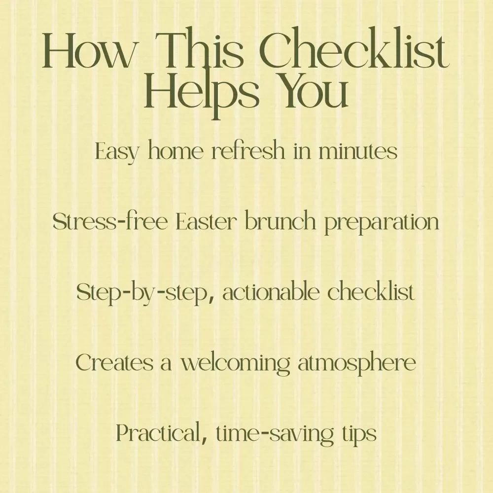 Your Simple Easter Hosting Reset - Easy Checklist to Freshen Up Your Home for Easter Brunch