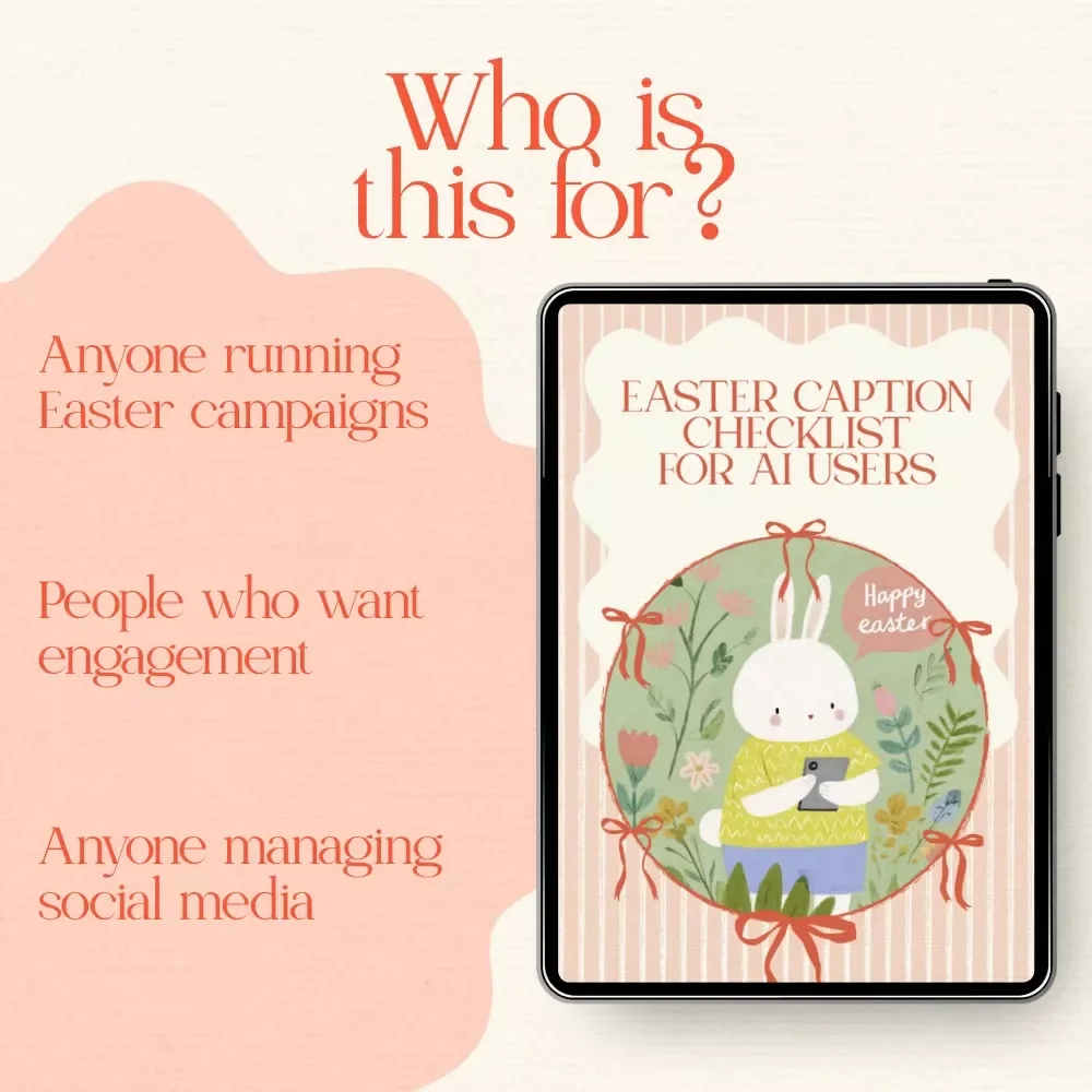 Easter Caption Checklist for AI Users – AI Easter Social Media Caption Ideas for Spring Marketing & Content Creators