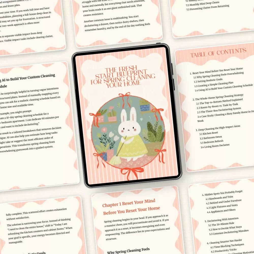 The Fresh Start Blueprint for Spring Cleaning Your Home - Easter-Themed Digital Download eBook