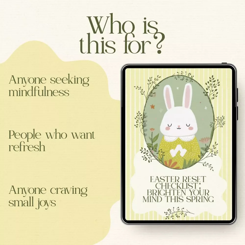 Easter Reset Checklist: Brighten Your Mind This Spring – Printable easter mindfulness prompts Self-Care Guide, Spring Renewal Planner, Digital Download Checklist