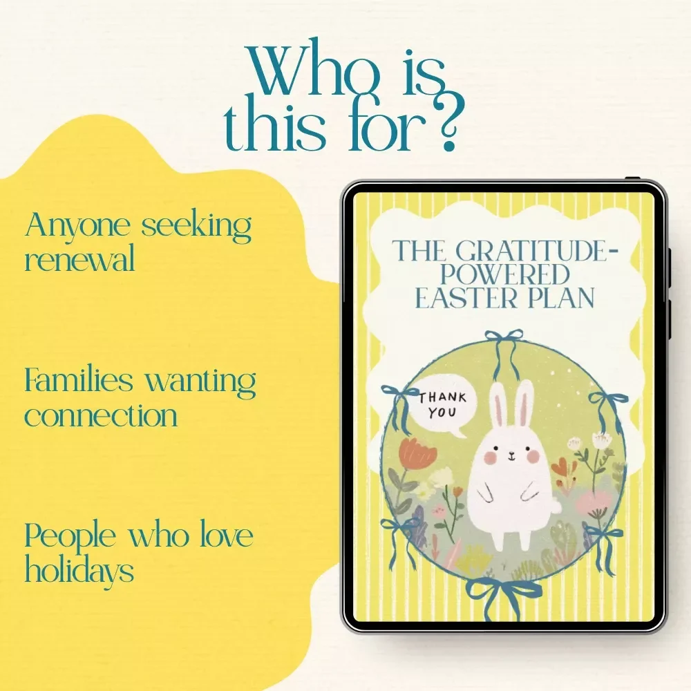 The Gratitude-Powered Easter Plan | Easter Gratitude Challenge Ideas Printable Checklist | 14-Day Spring Renewal & Mindset Reset Digital Download