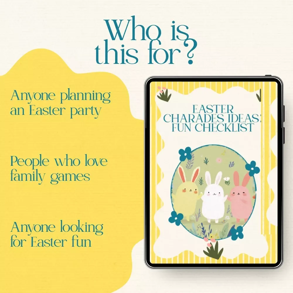 Easter Charades Ideas: Fun Checklist - Printable Digital Download for Family Fun