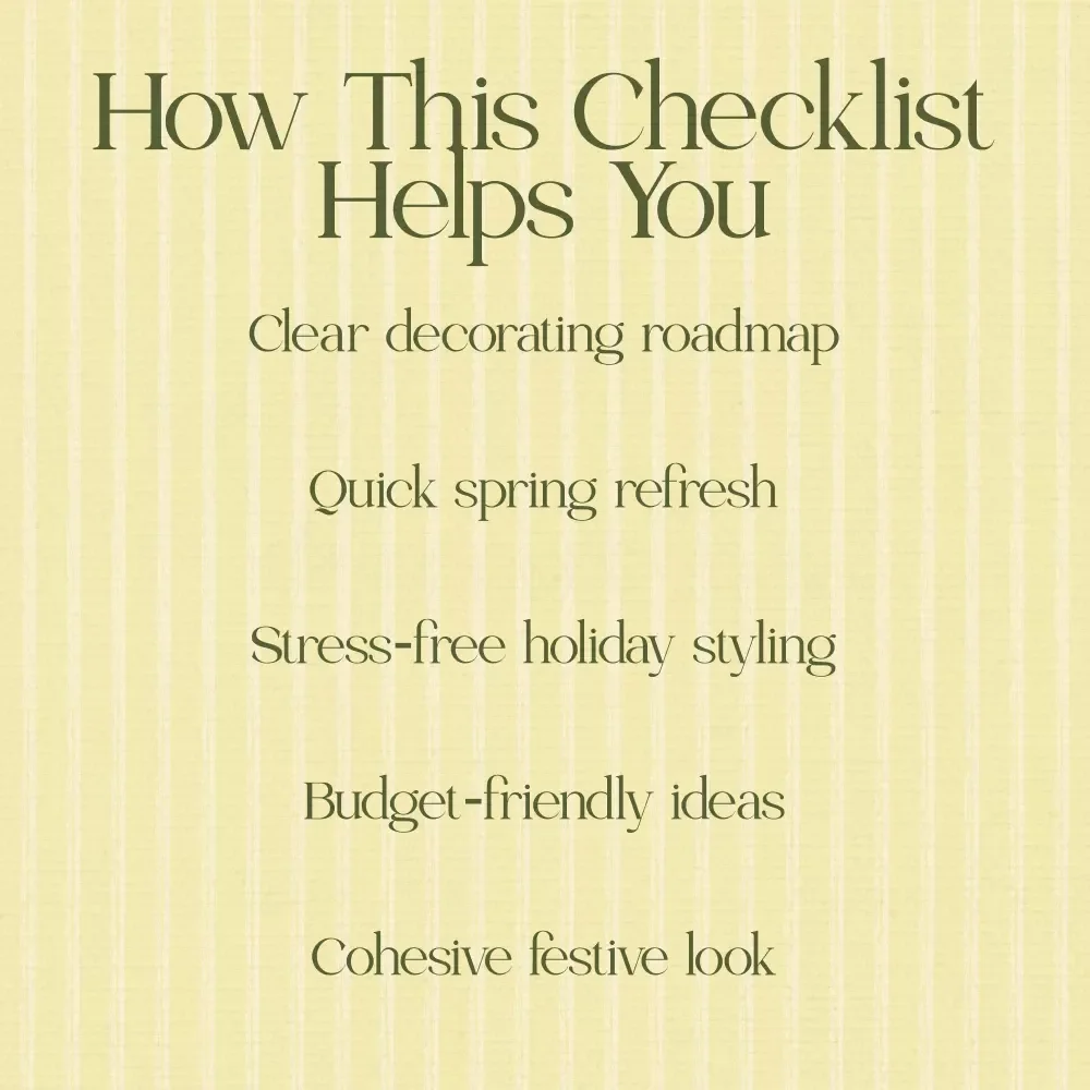 Easter Kitchen Decorating Checklist – Printable Easter Kitchen Decorating Ideas Guide for Spring Home Styling & Holiday Decor Planning