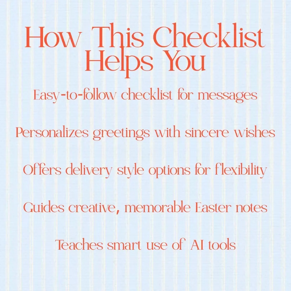 Easter Words That Truly Warm the Heart - Thoughtful Easter Messages for Friends Checklist