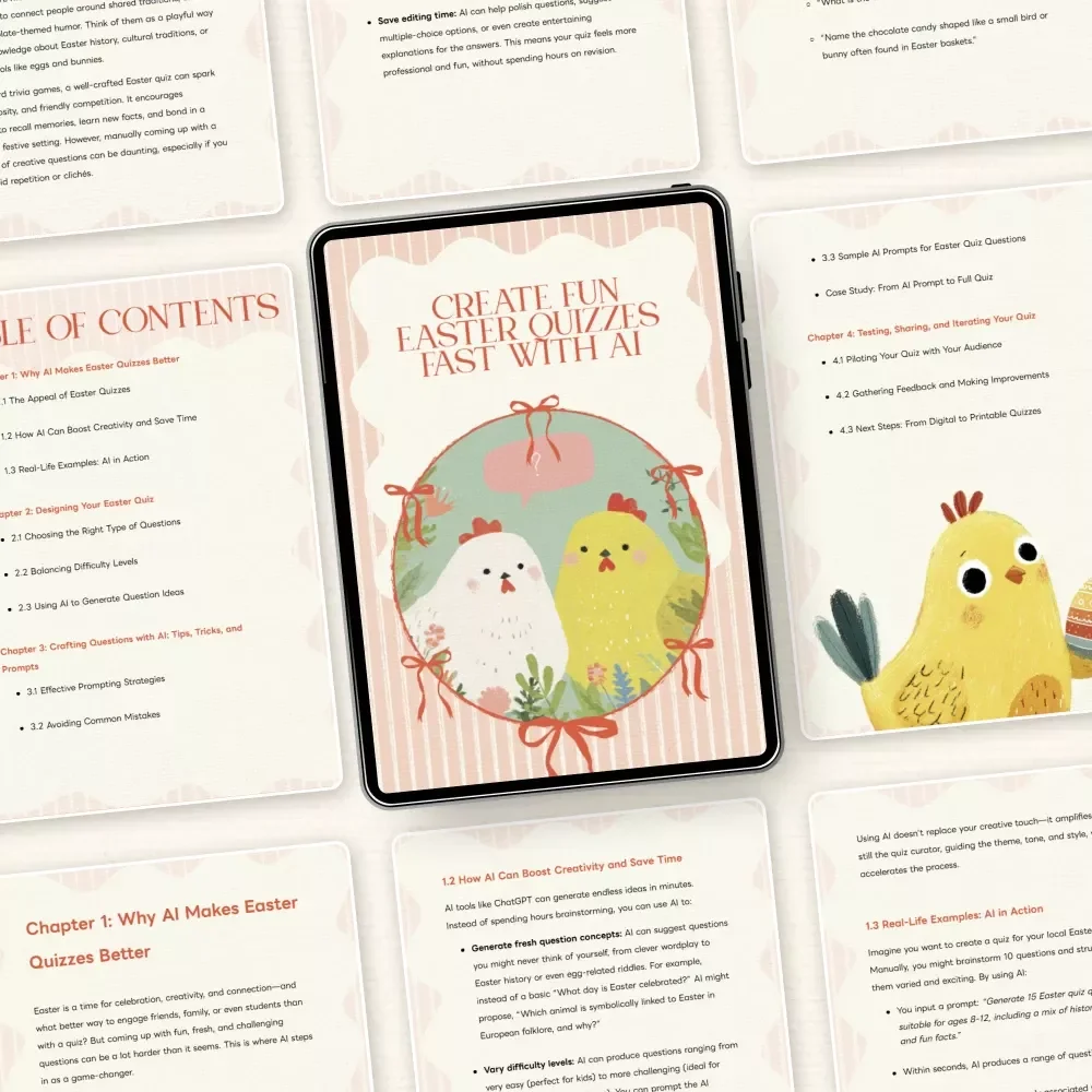 Create Fun Easter Quizzes Fast with AI – Step-by-Step Guide to Use AI to Create Easter Quiz Questions for Parties, Classrooms & Digital Downloads