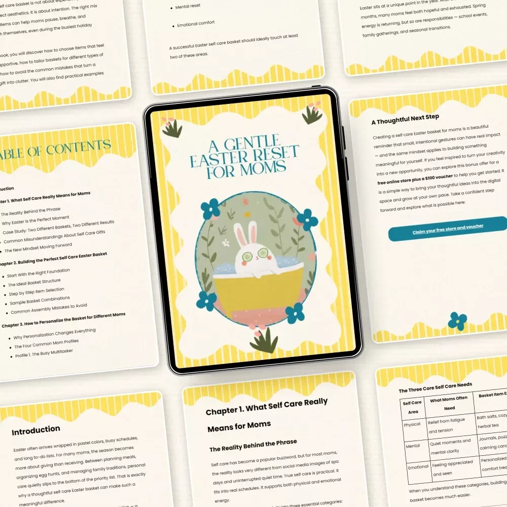 A Gentle Easter Reset for Moms: Self Care Easter Basket Guide eBook for Busy Moms