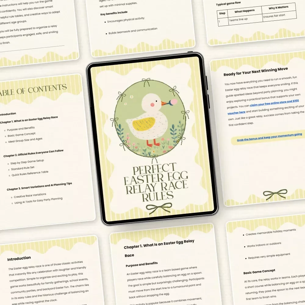 Perfect Easter Egg Relay Race Rules Guide - Digital Download with Official Rules, Game Variations & Tips for Hosting an Unforgettable Event