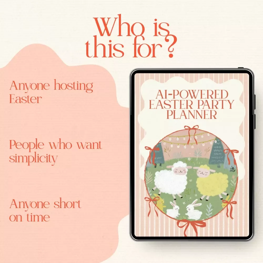 AI-Powered Easter Party Planner eBook | Use AI to Brainstorm Easter Party Themes, Games & Menu Ideas | Digital Download Guide for Stress-Free Holiday Hosting