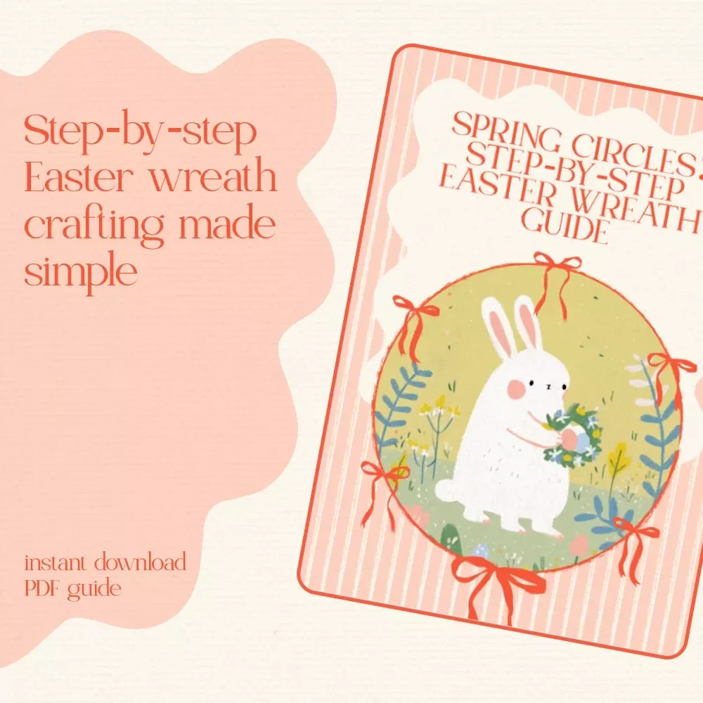 Spring Circles: Step-by-Step Easter Wreath Guide – DIY Easter Wreath Step by Step Craft Tutorial, Printable Holiday Decor Guide, Beginner-Friendly Floral Door Wreath eBook