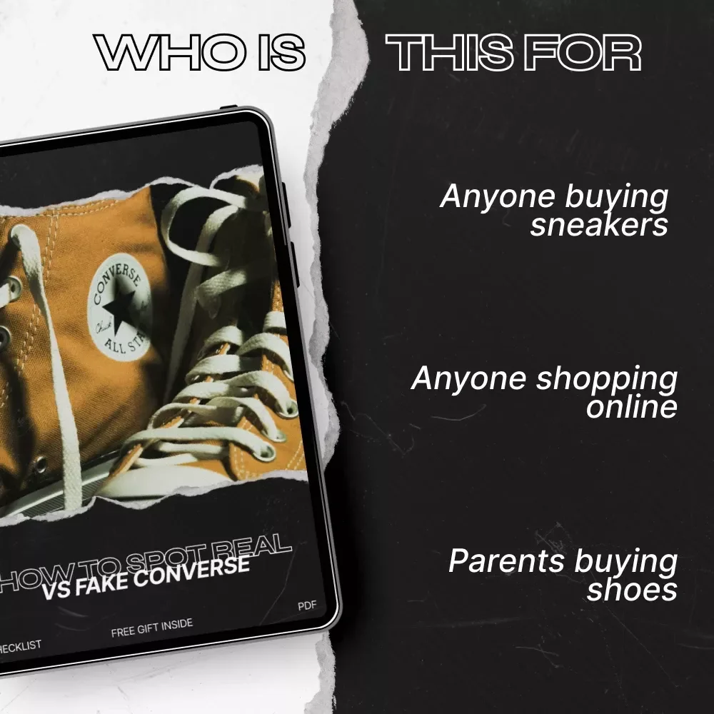 How to Spot Real vs Fake Converse – Printable Checklist Guide for Converse Real vs Fake Signs, Sneaker Authentication Digital Download