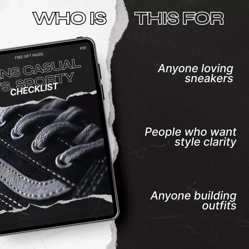 Vans Casual vs. Sporty Checklist – Printable Style Guide with Vans Casual vs Sporty Image Comparison for Sneaker Lovers & Streetwear Styling