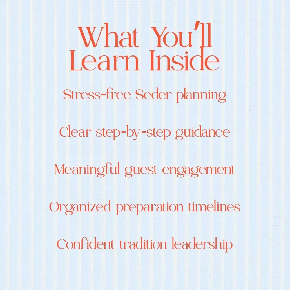 The Seder Experience for Every Host – Complete Guide on how to host a seder meal | Passover Hosting Checklist & Planning eBook