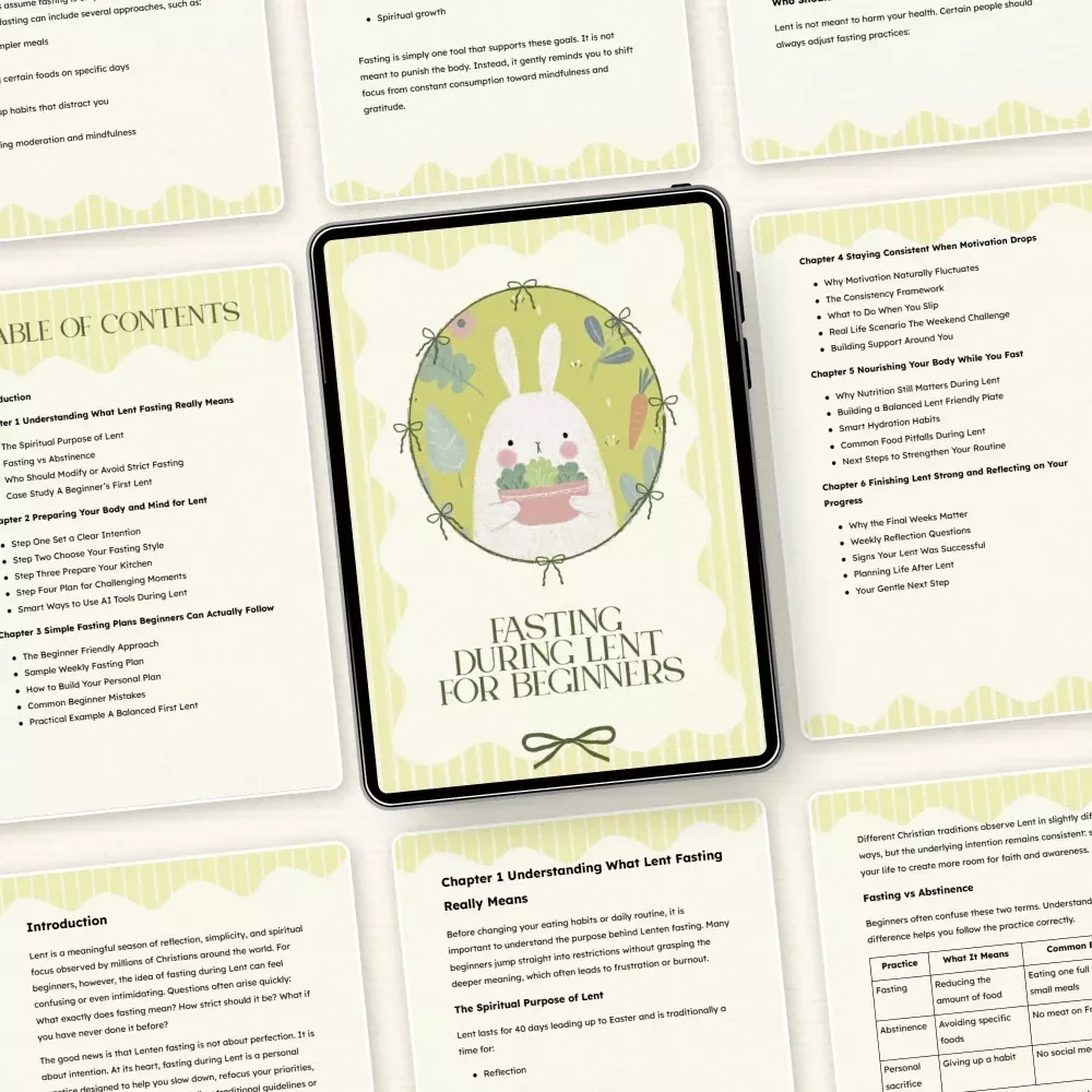 Fasting During Lent for Beginners – Catholic Lenten eBook Guide | how to fast during lent for beginners Step-by-Step Plan & Printable Friendly Digital Download