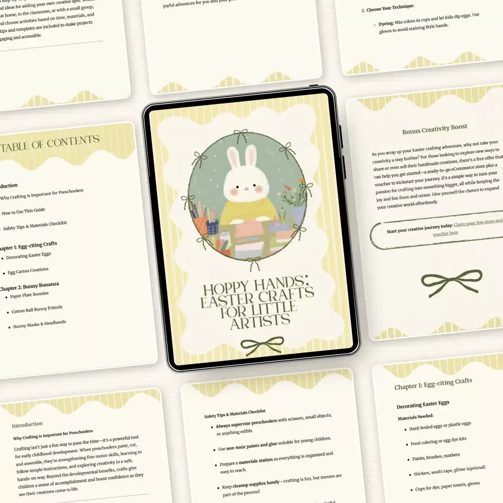 Hoppy Hands: Easter Crafts for Little Artists – Fun & Easy Easter Crafts for Preschoolers eBook | Printable DIY Spring Activities & Creative Play Guide