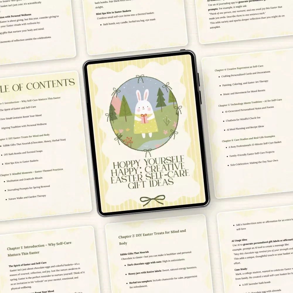 Hoppy Yourself Happy: Creative Easter Self-Care Gift Ideas – Easter Self Care Gift Ideas eBook for Mindful DIY, Relaxation, and Personalized Wellness