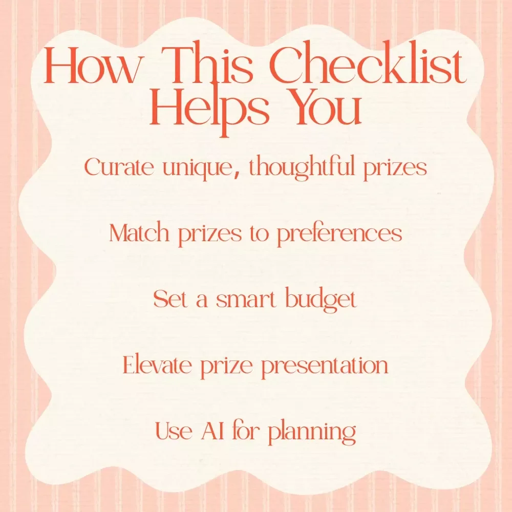 Grown Up Egg Hunt Prize Planner - Adult Easter Egg Hunt Prizes Checklist