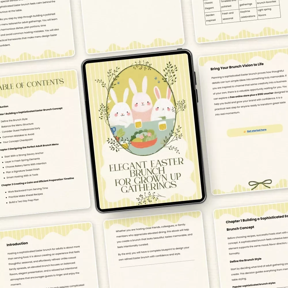 Elegant Easter Brunch for Grown Up Gatherings - Sophisticated Easter Brunch Menu for Adults Digital Guide