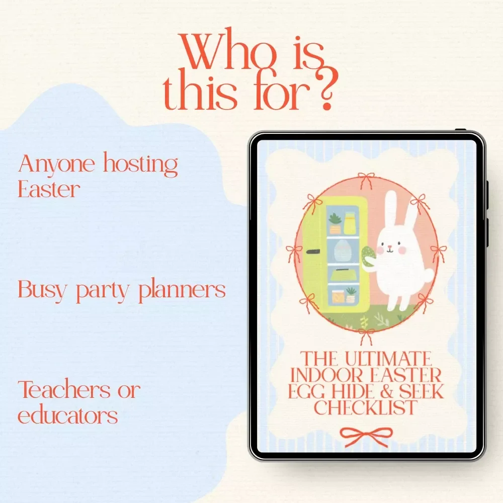 The Ultimate Indoor Easter Egg Hide & Seek Checklist | How to Hide Easter Eggs Indoors Guide | Printable Easter Party Game Planner