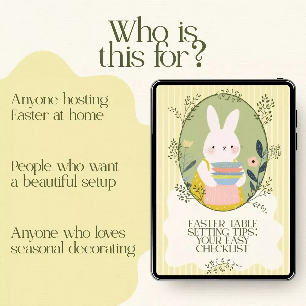 Easter Table Setting Tips: Your Easy Checklist – Printable Easter Table Decor Guide, Spring Tablescape Planner, Easter Hosting Checklist, Instant Digital Download