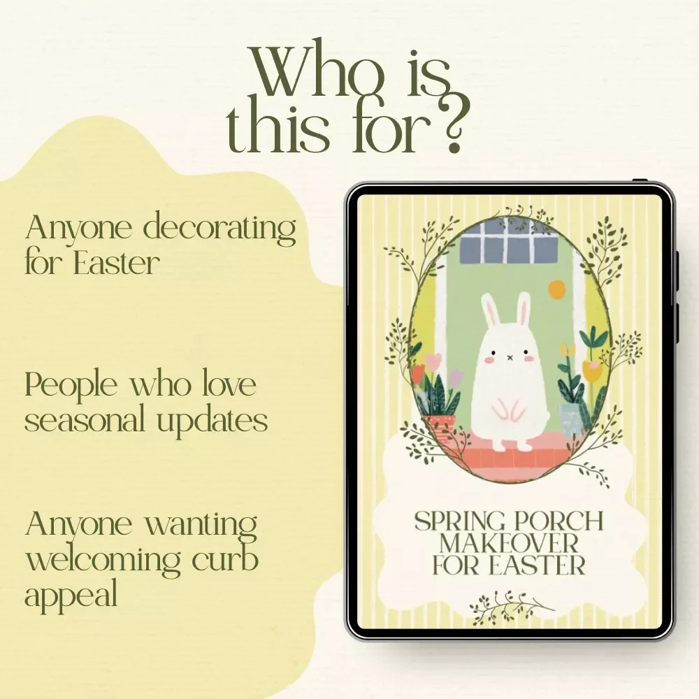 Spring Porch Makeover for Easter – Printable Spring Porch Decor for Easter Checklist, Front Door Styling Guide, Instant Digital Download