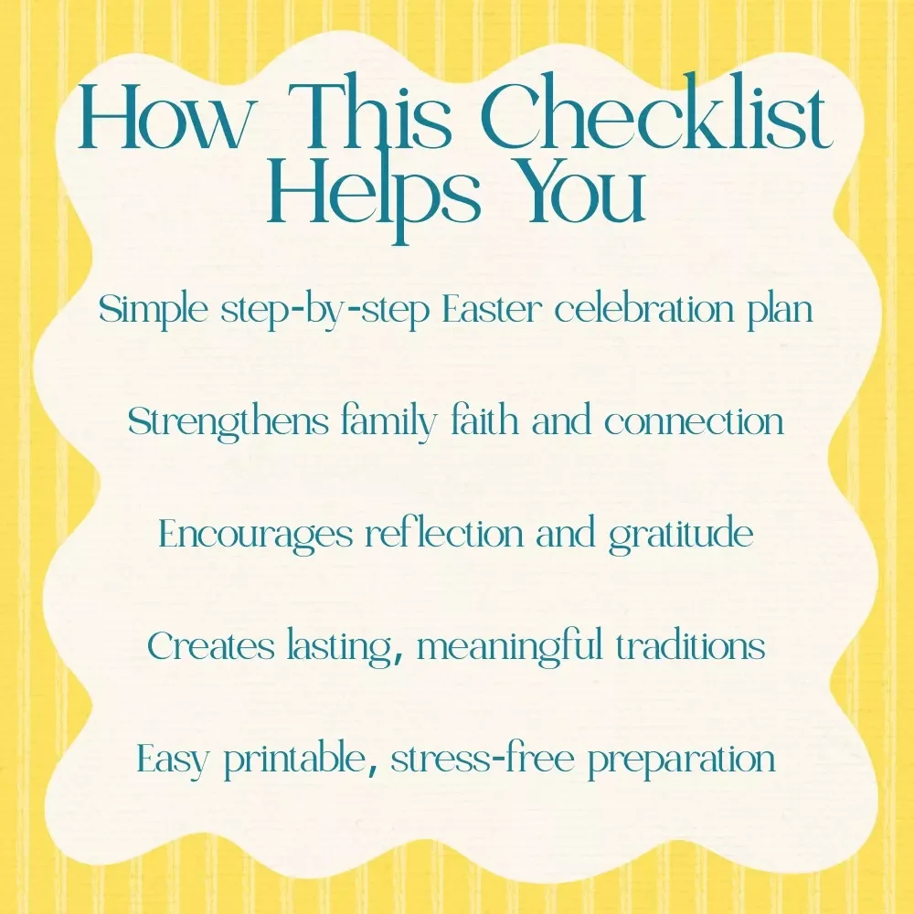 Easter at Home Made Meaningful – Printable Checklist Guide | How to Celebrate Easter at Home Without a Church | Christian Family Easter Tradition Planner