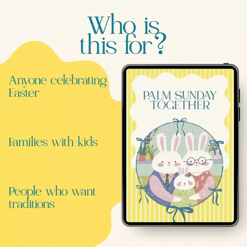 Palm Sunday Together – Palm Sunday Activities for Families Checklist, Christian Family Tradition Planner, Holy Week Printable Digital Download
