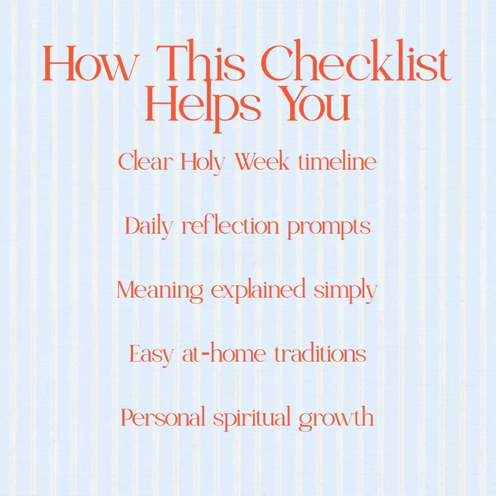 Walking Through Holy Week With Clarity – Easter Checklist & Meaning of Holy Week for Beginners Digital Download