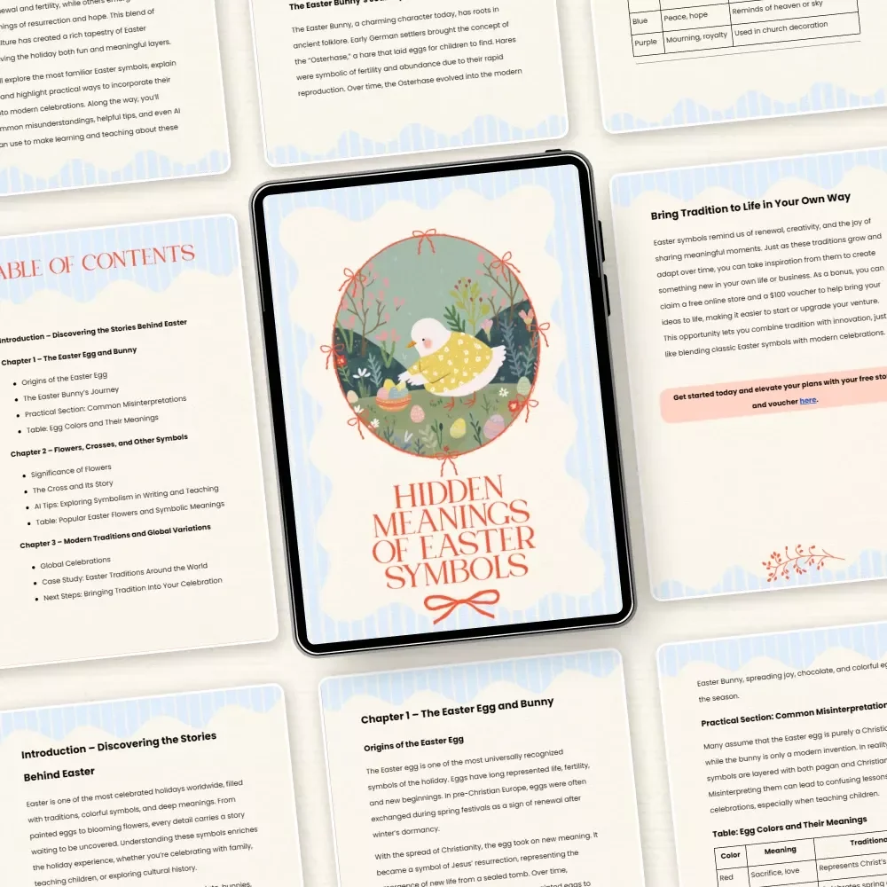 Hidden Meanings of Easter Symbols – Traditional Easter Symbols Explained Guide, Christian Holiday Symbolism eBook, Printable Easter Study & Celebration Resource