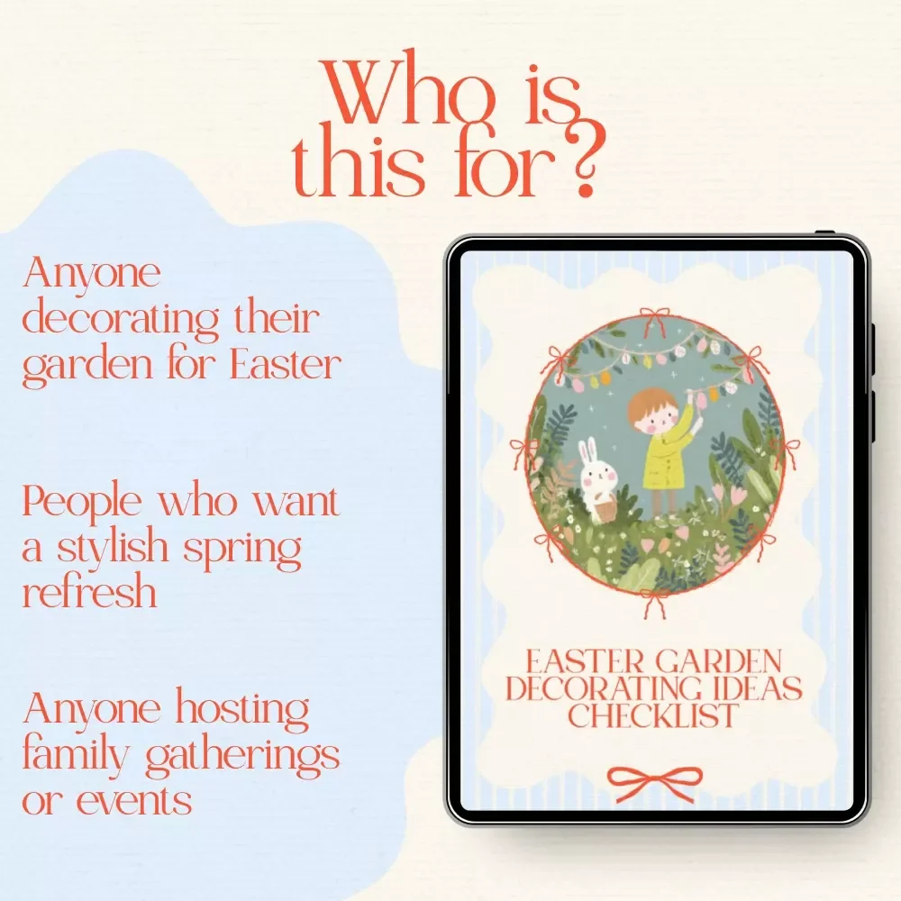 Easter Garden Decorating Ideas Checklist – Spring Outdoor Decor Guide, DIY Easter Yard Display Planner, Printable Easter Garden Setup eBook
