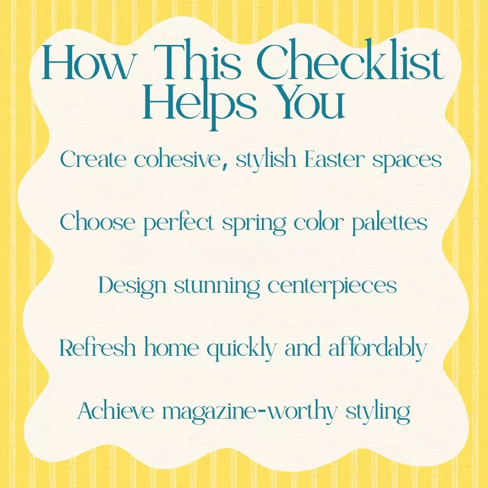 Easter Indoor Decoration Ideas Checklist – Printable Easter Decor Guide, Spring Home Styling eBook, Pastel Color Palette Planner, DIY Easter Centerpiece & Indoor Styling Checklist