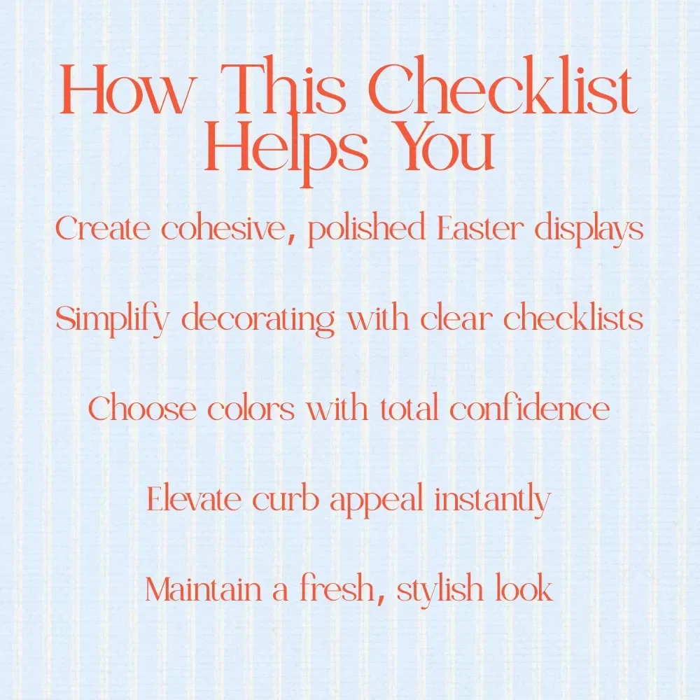 Easter Front Door Decorating Ideas Checklist – Spring Entryway Decor Guide, Easter Wreath Styling Tips, Front Porch Decor Planner, Printable Holiday Door Design eBook