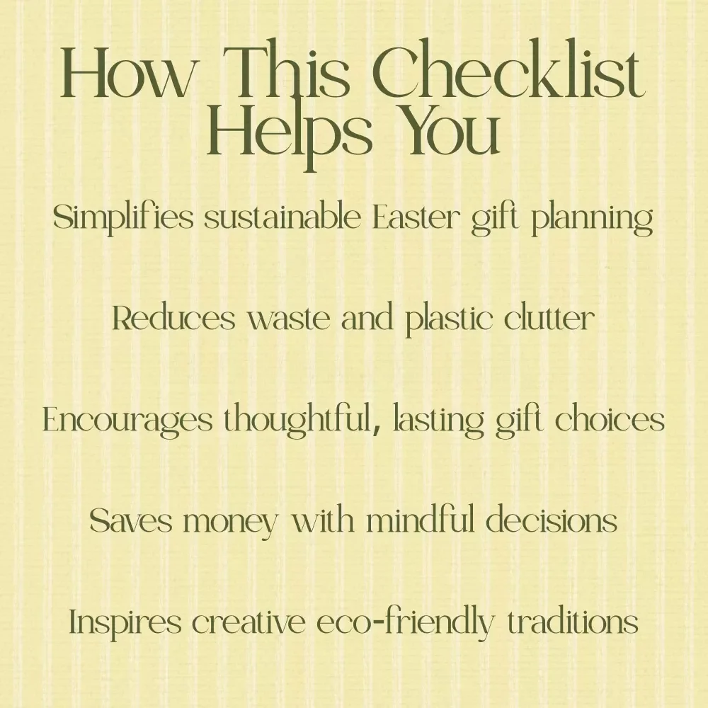 Your Zero Waste Easter Gift Giving – Printable Checklist of Zero Waste Easter Gift Ideas for a Sustainable, Plastic-Free Holiday