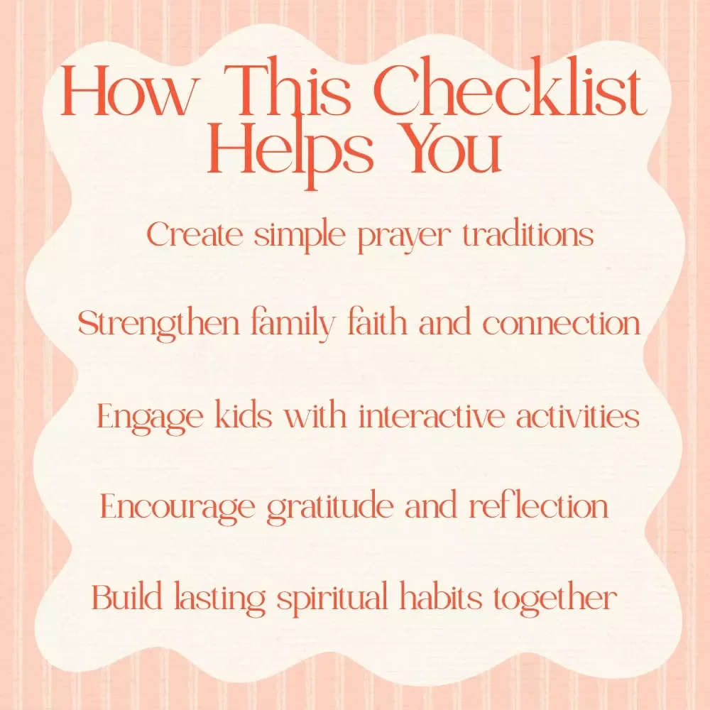 Easter Prayer Ideas for Families – Christian Family Easter Prayer Checklist, Printable Easter Devotional Guide & Faith-Based Holiday Activity for Kids and Parents