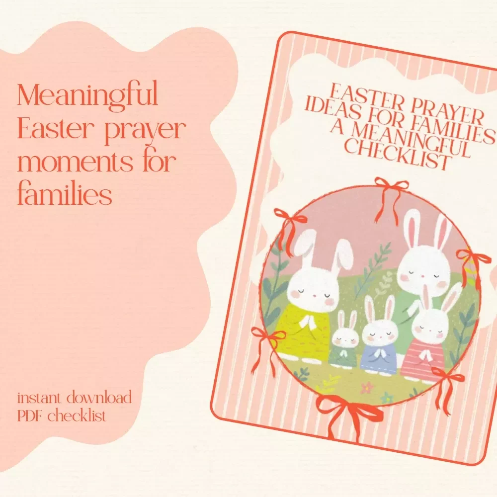 Easter Prayer Ideas for Families – Christian Family Easter Prayer Checklist, Printable Easter Devotional Guide & Faith-Based Holiday Activity for Kids and Parents